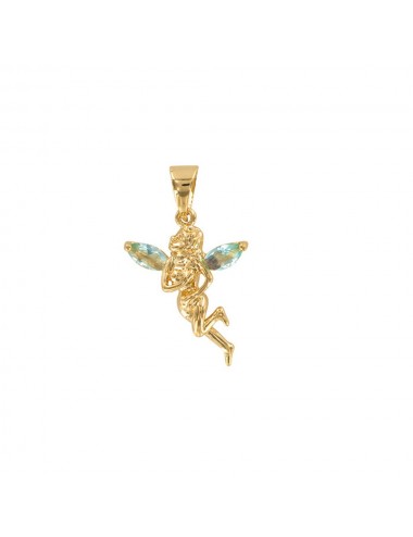 Pendentif fée de face avec oxydes de zirconium teintés