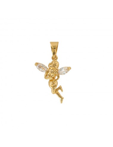 Pendentif fée de face avec oxydes de zirconium teintés