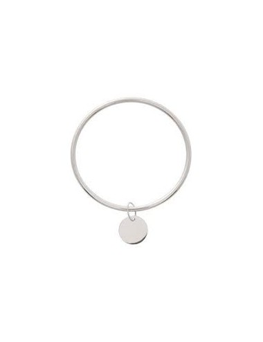 Bracelet jonc en argent avec médaille a personnaliser