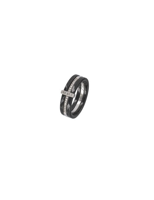 bague céramique noir