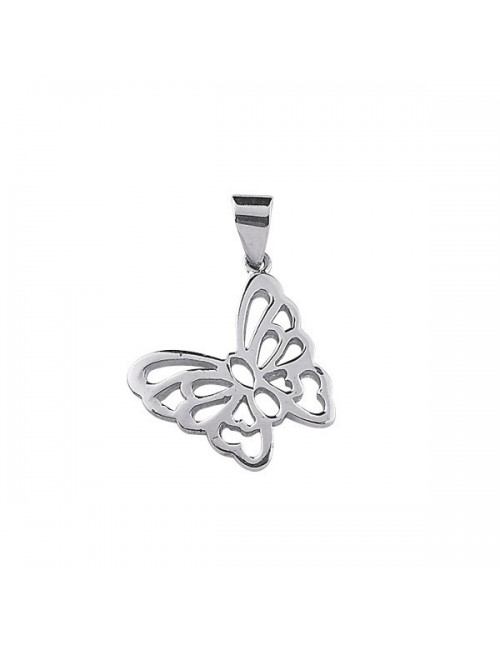 pendentif papillon en argent rhodié 925/1000