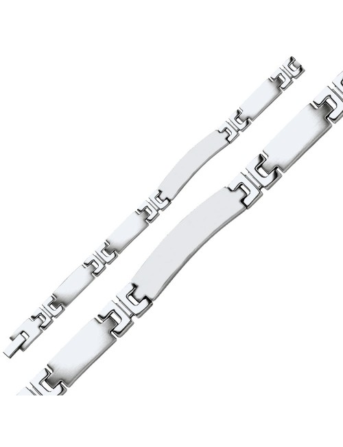 bracelet identité acier brossé