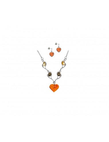 parure cœur d'ambre