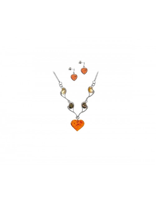 parure cœur d'ambre