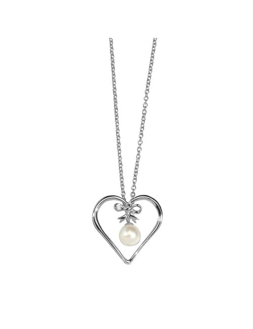 pendentif cœur et perle d'eau douce