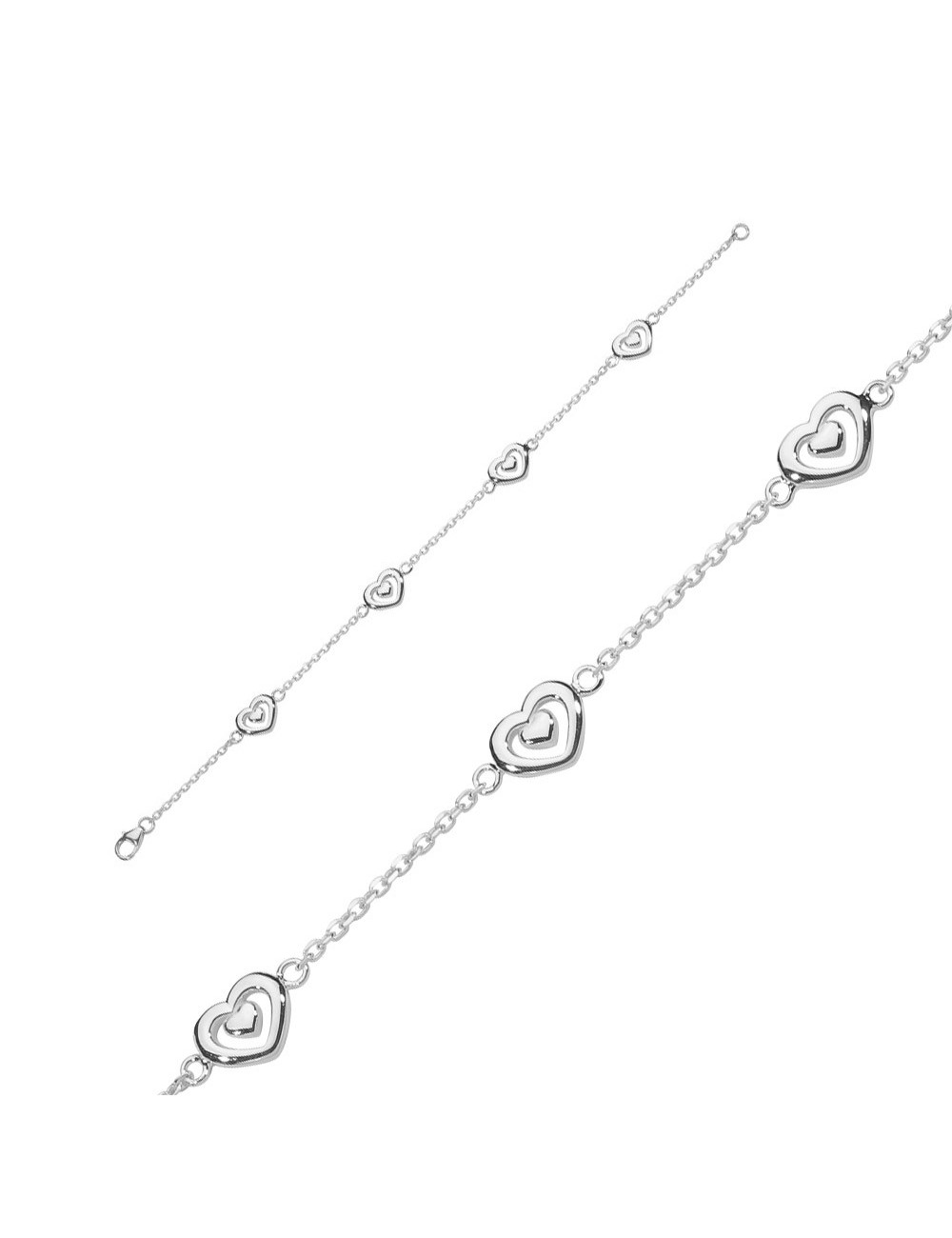 bracelet avec breloques en forme de coeur bracelet avec breloques en forme de coeur