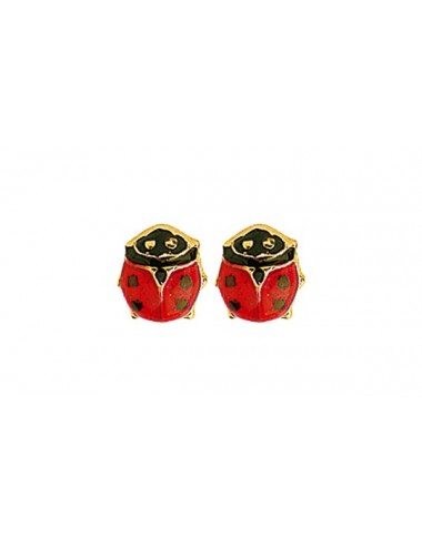 boucle d'oreille coccinelle émail