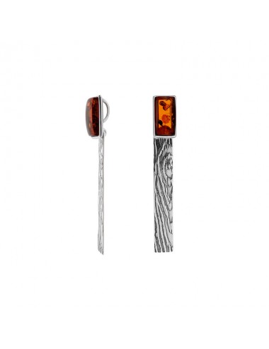 pendentif design ambre et argent