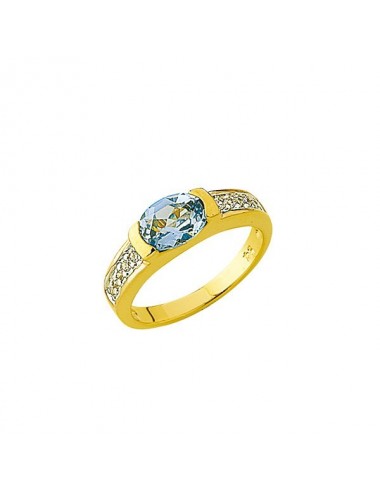 Bague Aquartz Oxyde Zirconium plaqué Or