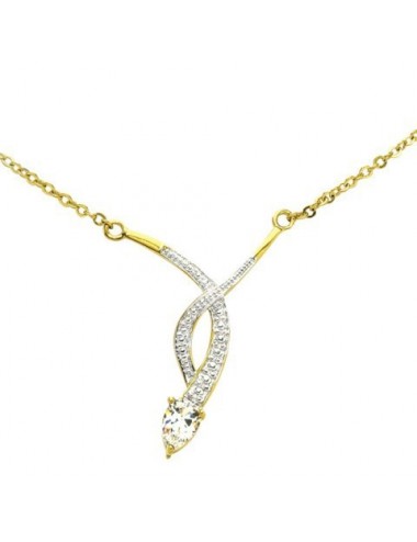 Collier oxydes de zirconium plaqué or