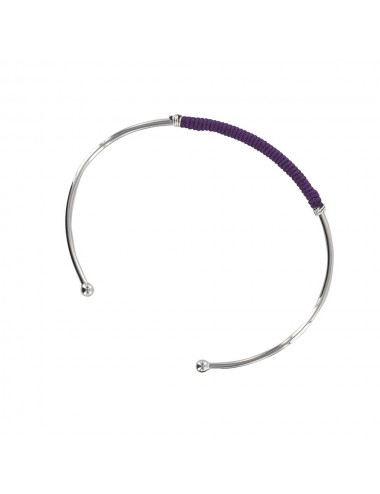 bracelet jonc et cordon violet