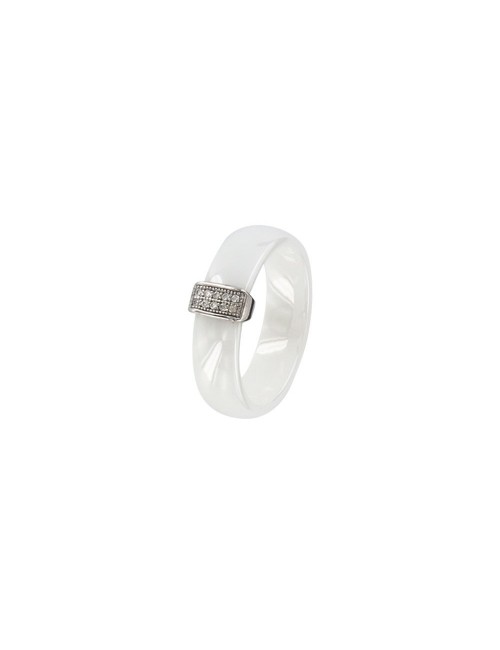 bague céramique blanche